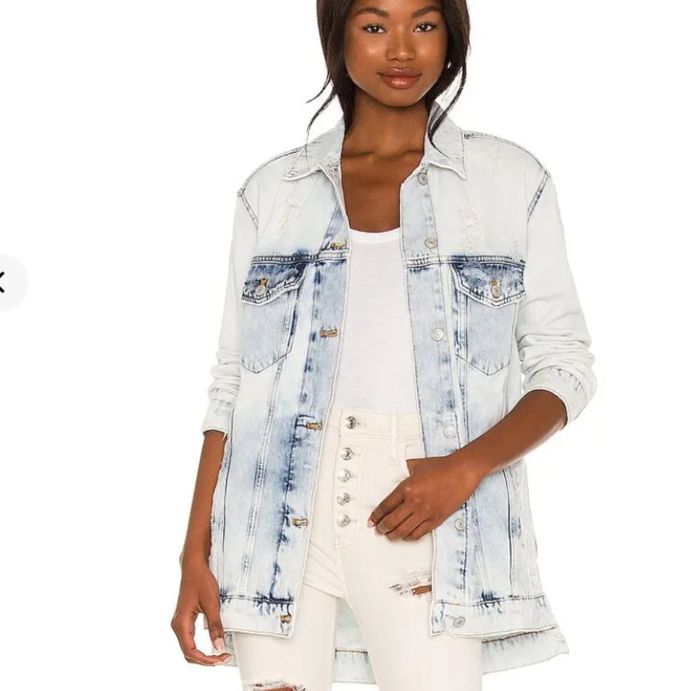 Destroyed Long & Lean Denim Jacket - Free People.